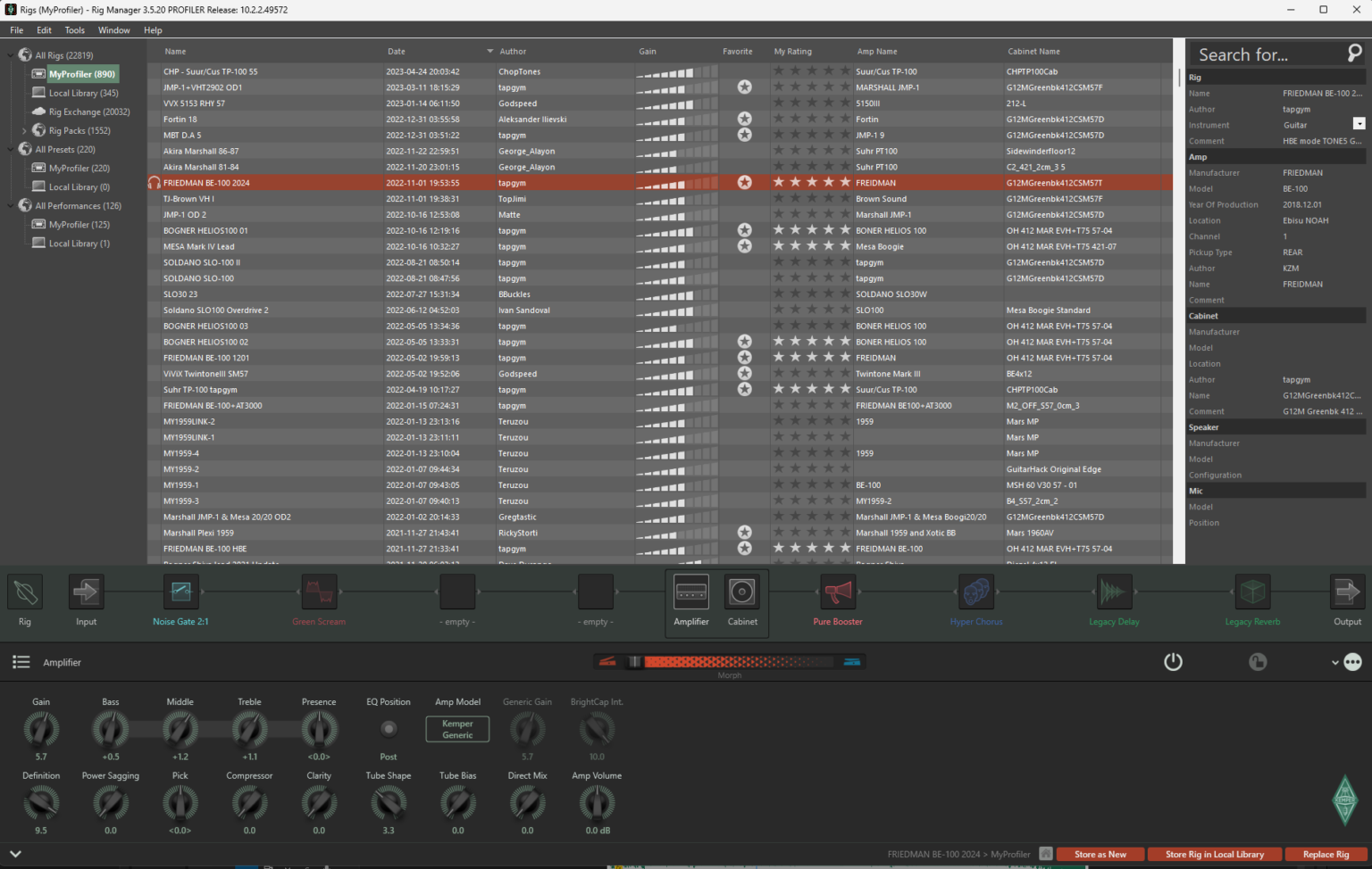 RIG配布中 FRIEDMAN BE100 Kemper RigとEDDIE KRAMER Guitar Channel PLUG IN